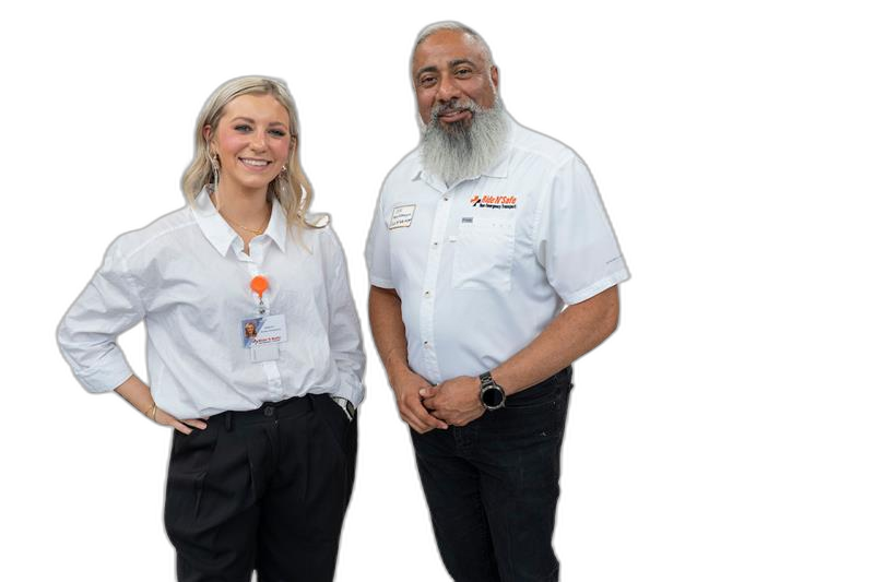Ride N' Safe team members in branded uniforms